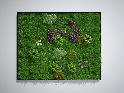 植物墙墙绿植墙景观墙模型3d模型