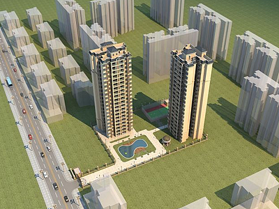 欧式高层住宅模型3d模型