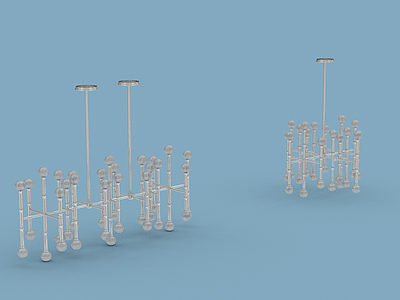 3d创意线段式吊灯模型