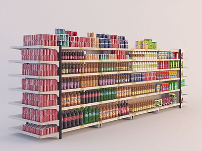 3d超市物品陈设模型