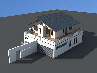 3d独栋古建别墅模型