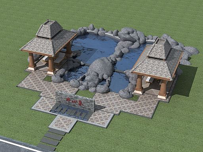 3d温泉度假中心模型