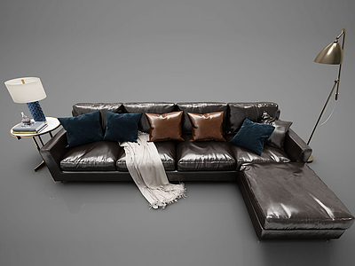 现代风格皮沙发模型3d模型