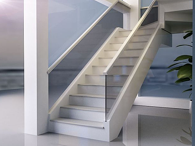 3d玻璃楼梯模型