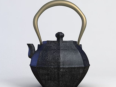 3d中式茶壶石炉组合模型