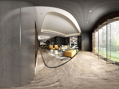 欧式客厅空间模型3d模型