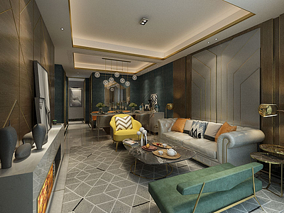 客厅空间模型3d模型