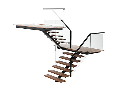 现代扶手楼梯模型