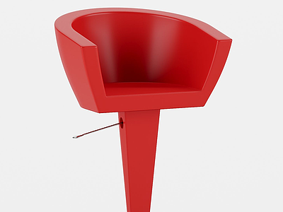 现代红吧椅模型3d模型