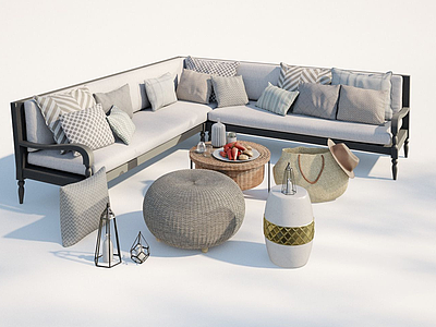 现代户外庭院休闲沙发模型3d模型