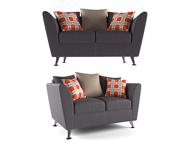 现代小双人沙发模型3d模型