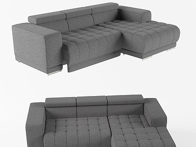 3d后现代沙发布艺模型