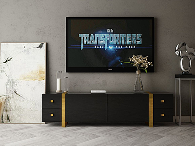 家具饰品组合电视墙模型3d模型