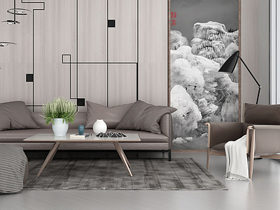 3d北欧现代沙发模型