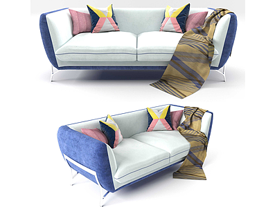 后现代布沙发模型3d模型