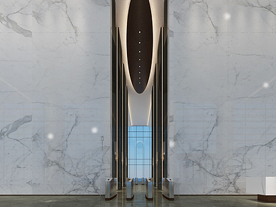 走廊电梯间模型3d模型