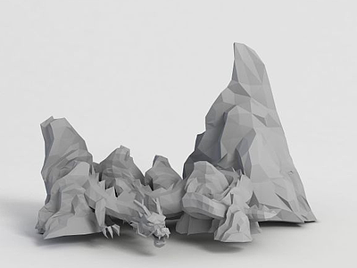 3d游戏龙造型假山模型