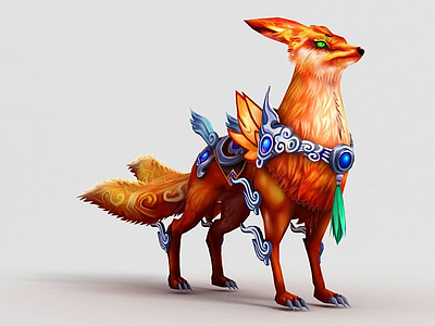 3d洪荒游戏红狐狸模型