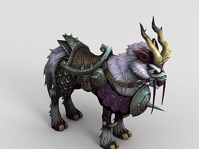 3d魔兽世界游戏羊坐骑模型
