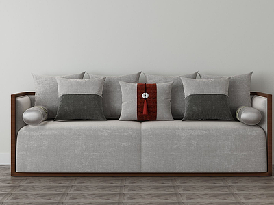 3d家具饰品组合中式沙发模型