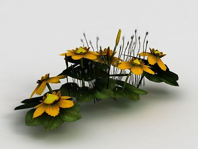 3d魔兽世界游戏场景花卉装饰模型