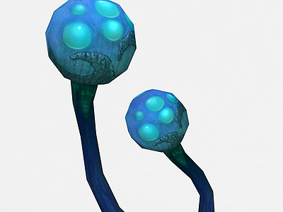 3d魔兽世界异形蘑菇场景装饰模型