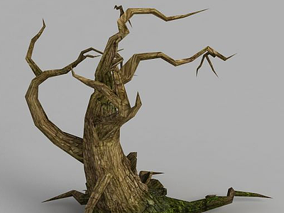 3d魔兽世界枯树场景装饰模型