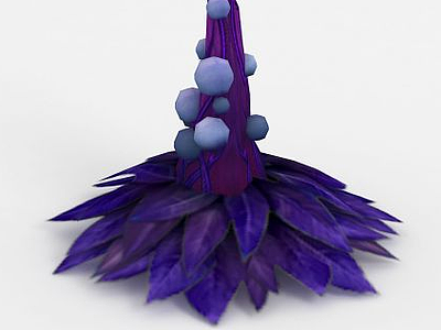 3d魔兽世界异形树场景装饰模型