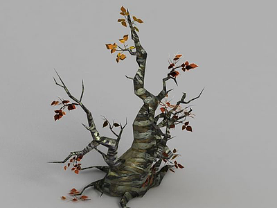 3d魔兽世界游戏场景树木装饰模型