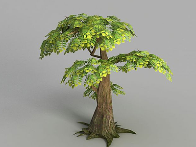3d游戏场景树木装饰模型