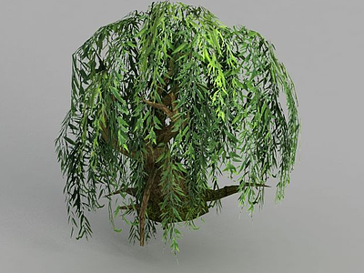 3d魔兽世界柳树造型装饰模型