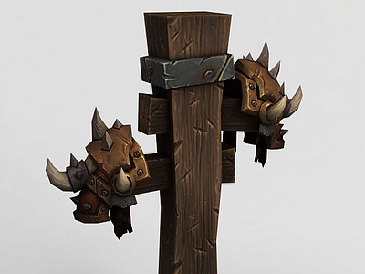 3d魔兽世界游戏木桩模型