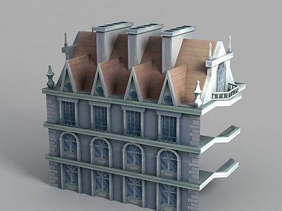 3d游戏城堡造型模型