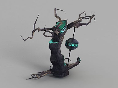 3d魔兽世界游戏树木造型模型