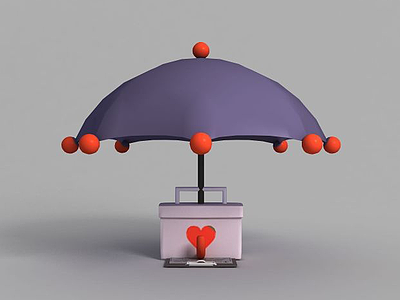 3d游戏场景雨伞装饰模型