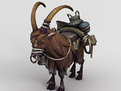 3d魔兽世界山羊坐骑模型