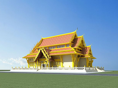 3d傣族建筑模型