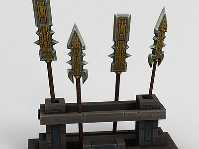 魔兽世界游戏兵器模型3d模型
