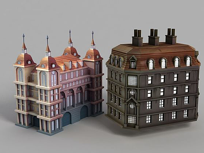 动漫城堡模型3d模型