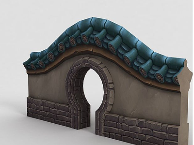3d魔兽世界游戏月洞门模型
