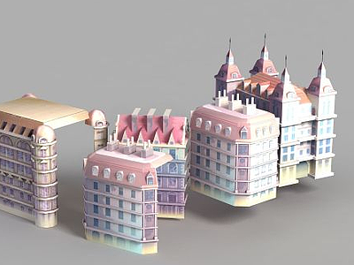 动漫城堡模型3d模型