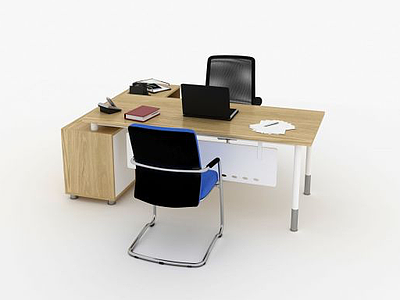 3d现代办公桌老板桌模型