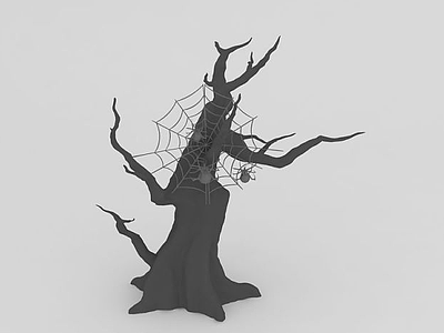 3d万圣节蜘蛛树模型