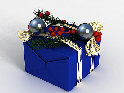 3d圣诞礼物盒模型
