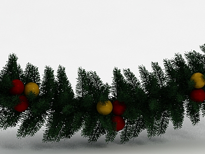 3d圣诞装饰树枝模型