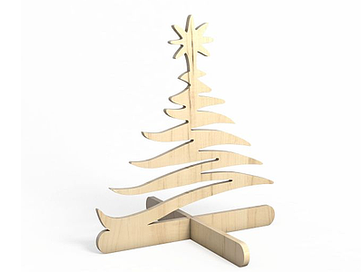 3d木质拼接圣诞树模型
