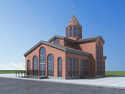 3d欧式教堂模型
