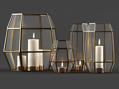 3d现代蜡烛灯饰品模型