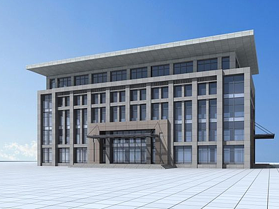 新中式办公楼3d模型