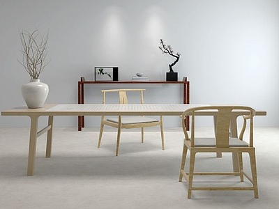 3d日式桌椅模型